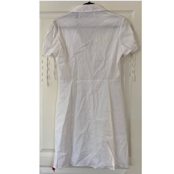 THEORY | Tied-Sleeve Button-Down Dress in white Linen blend White Size  6 - Picture 6 of 13